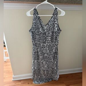 La Mer Black and White Midi Dress